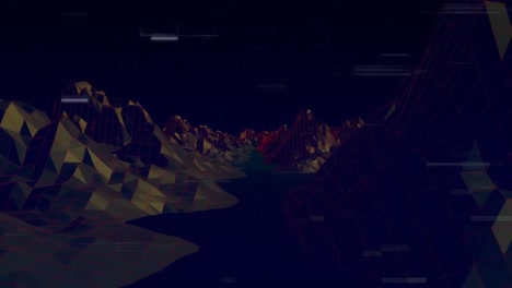 Digitally-generated-animation-of-a-3d-landscape-with-rocks