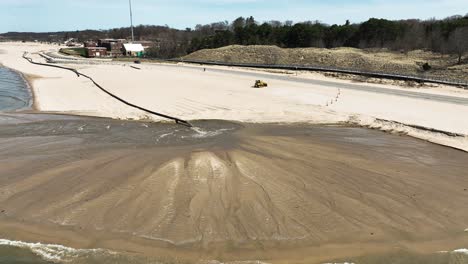 the open end of the dredge pipe in muskegon, mi