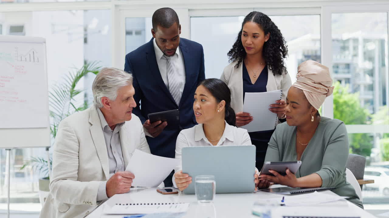 Business meeting, staff and collaboration