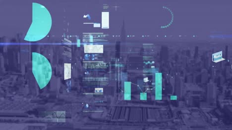 Animation-of-data-processing-and-light-trails-over-cityscape