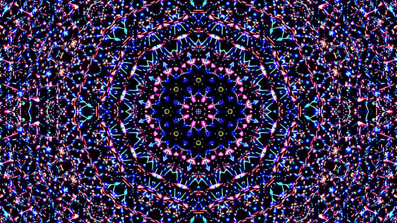 hermoso caleidoscopio abstracto que brilla, una luz radiante que regula los movimientos sutiles