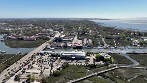 shem creek slow aerial push in in mount pleasant sc, south carolina near charleston sc, south carolina