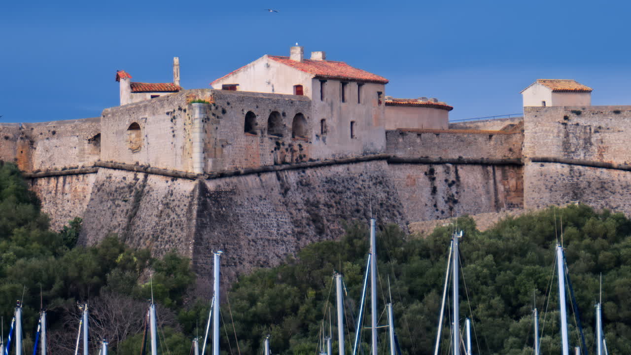 Distant view of the Fort Carre in Antibes, France