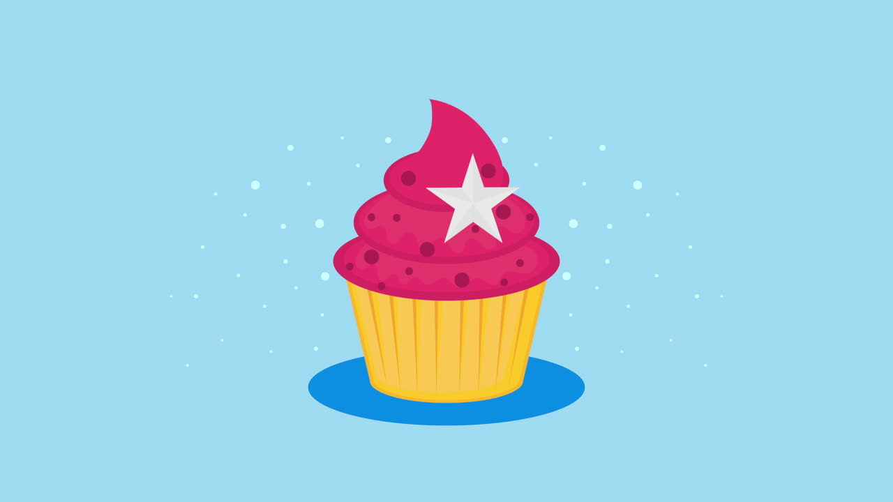 Delizioso cupcake rosa con stella