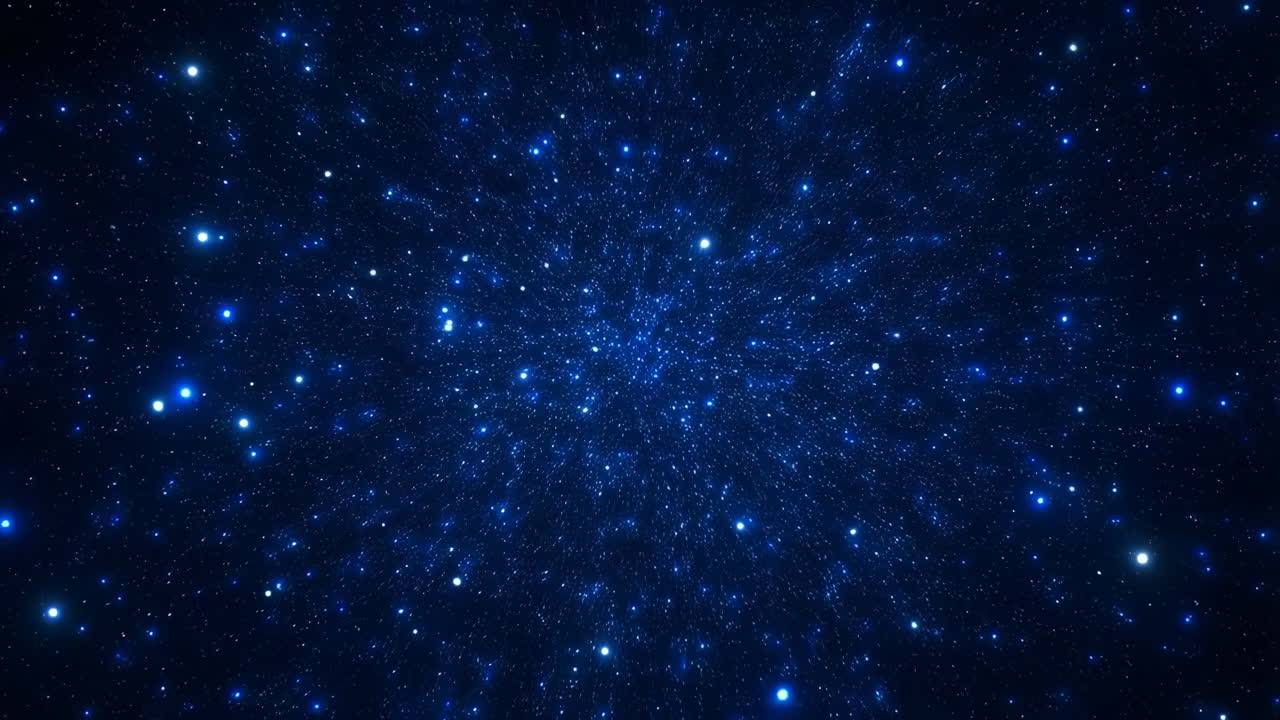 Abstract Blue Starfield in Deep Space