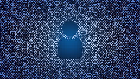 Pixelated-pattern-with-blue-silhouette-grid-like-design-featuring-a-person-in-blue-dots