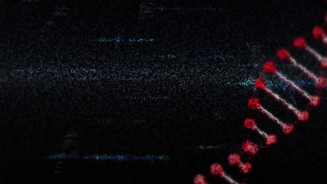 animación de la cadena de adn y procesamiento de datos