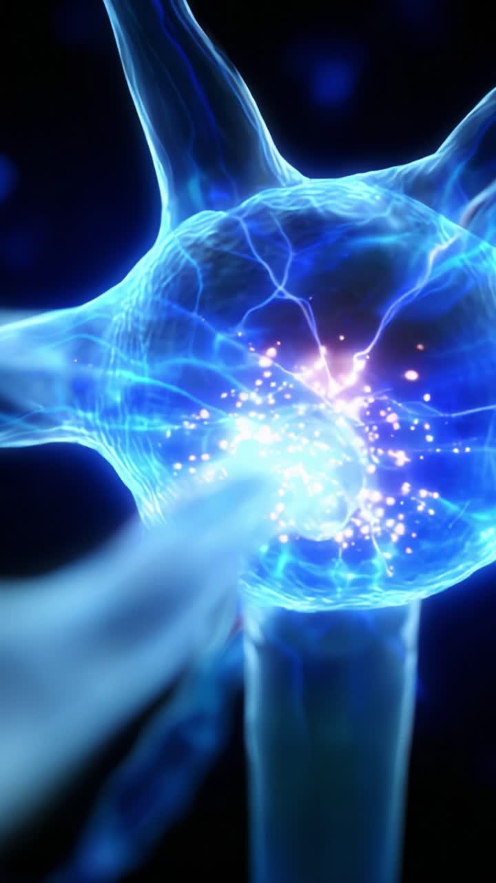 Captivating and Detailed Imagery of Neurons Firing with Electrical Boosts, Showcasing Neurotransmission and Complex Brain Activity in Stunning Visual Effects