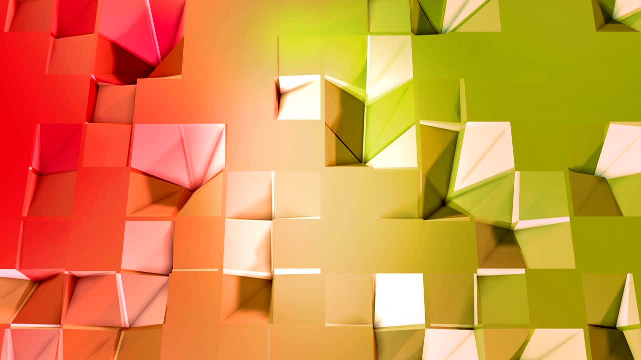 4k rent lavpoly animeret baggrund i loop. Sømløs 3D-animation i moderne geometrisk stil med moderne gradientfarver. Kreativ enkel baggrund. 3