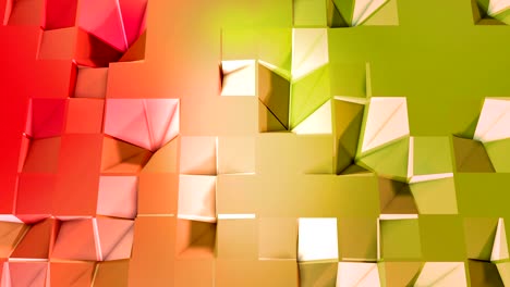 4k limpio bajo poli fondo animado en bucle. animación 3d sin costuras en estilo geométrico moderno con colores de gradiente moderno. fondo creativo simple. 3