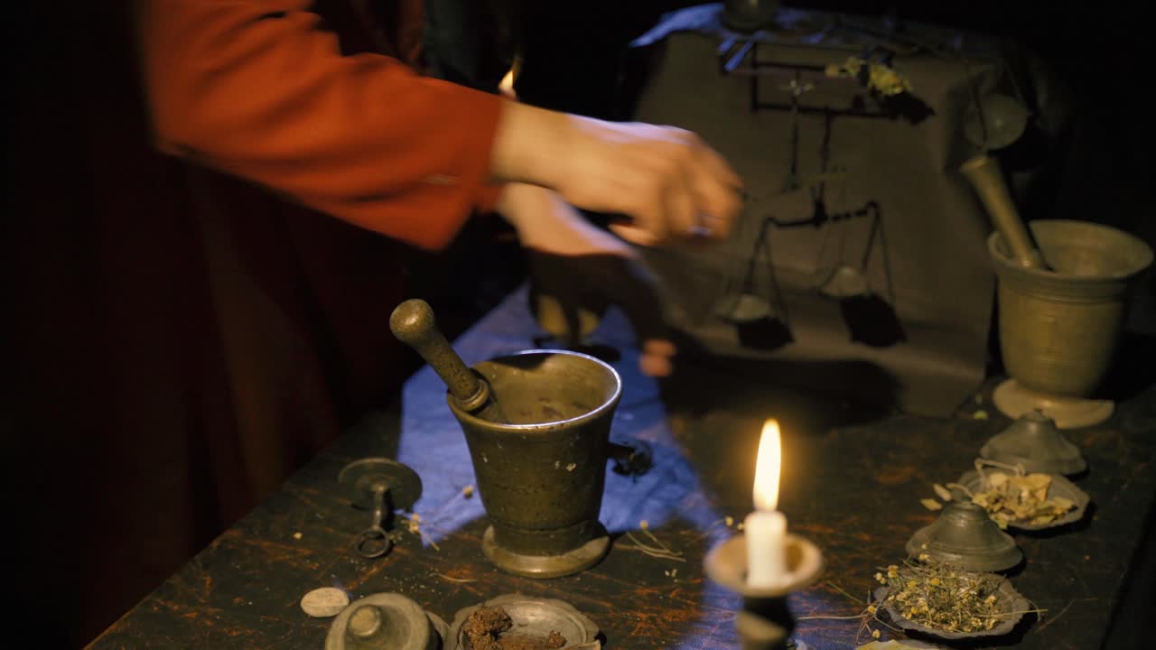 la fabricación de la medicina antigua.