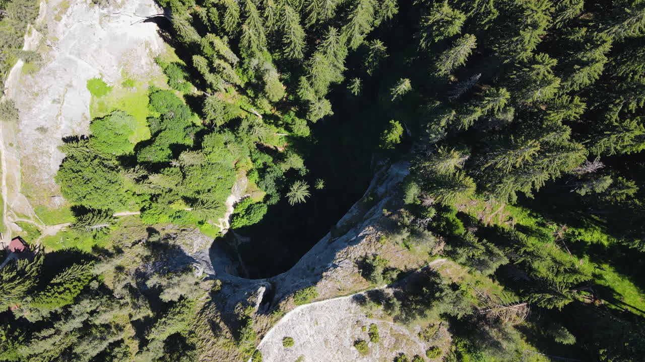 Aerial top shot of beautiful lush, green Bulgarian bridges during noon, Wonderful Bridges