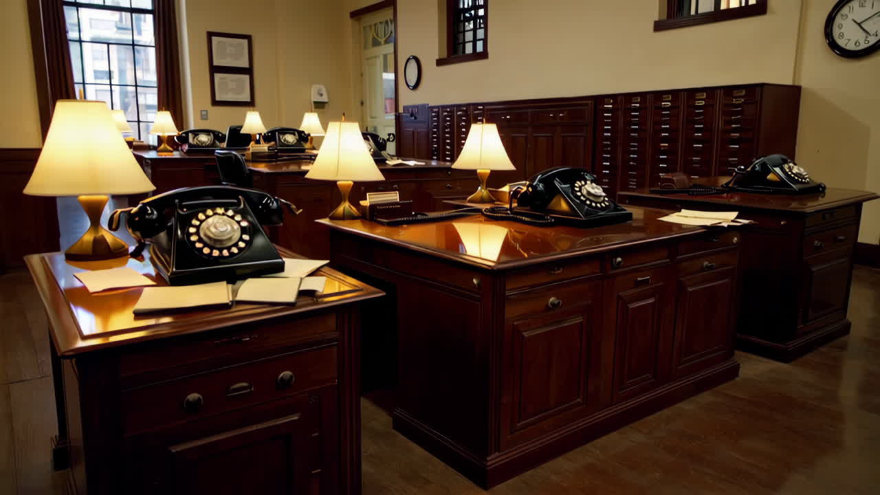 Vintage Office Building Exterior and Interior