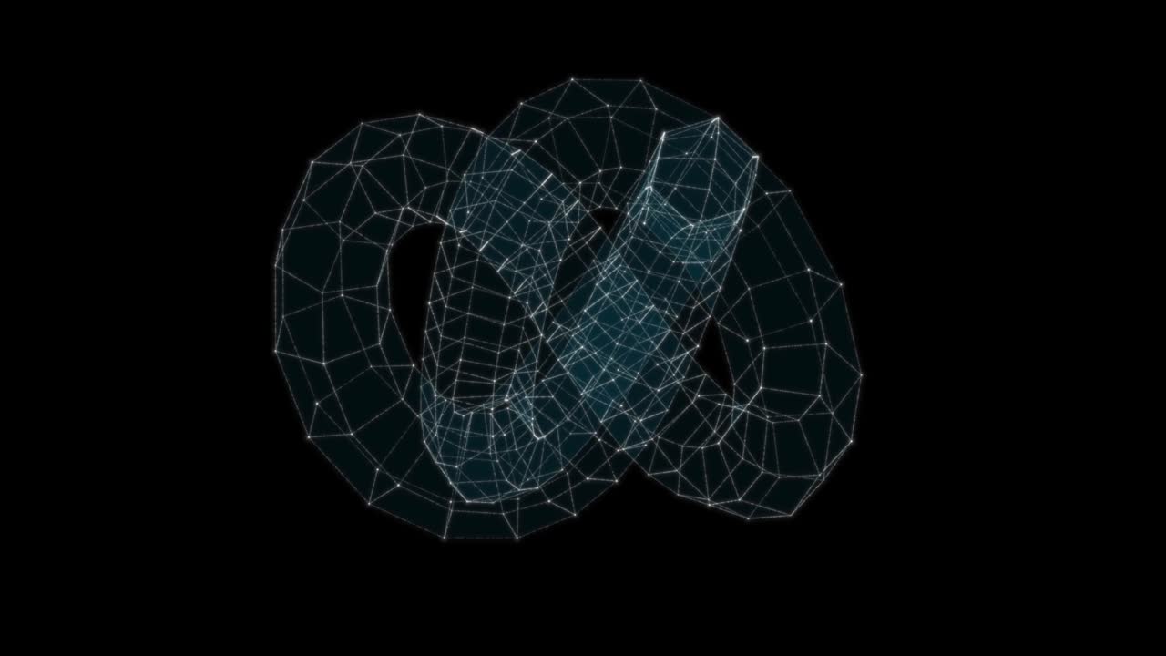 Abstract technology background from animated lines and dots