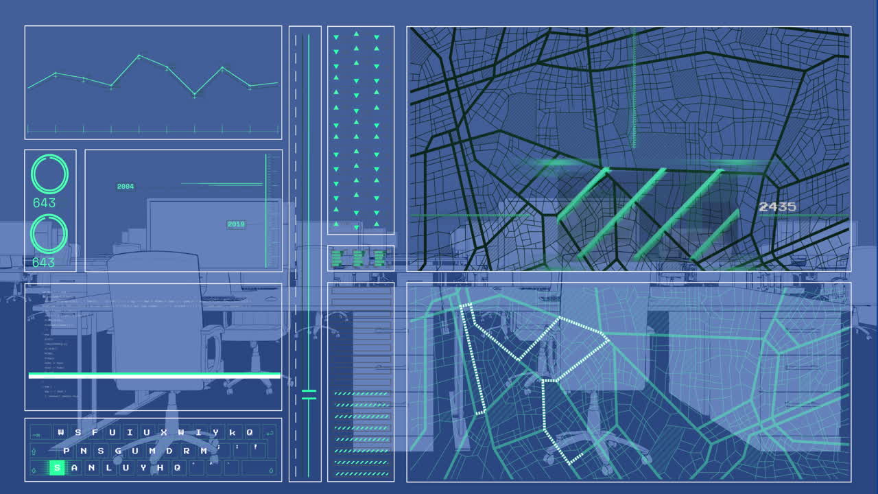 Animation of data processing over office