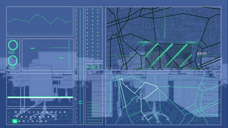 animación del procesamiento de datos en la oficina