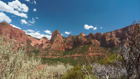 panorama tarasu kolob w parku narodowym zion w stanie utah w pobliżu springdale w usa