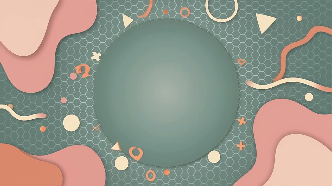 Abstraktní animované pozadí s geometrickými a organickými tvary