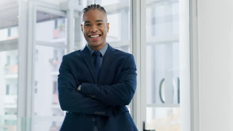 corporate, business man and portrait in office
