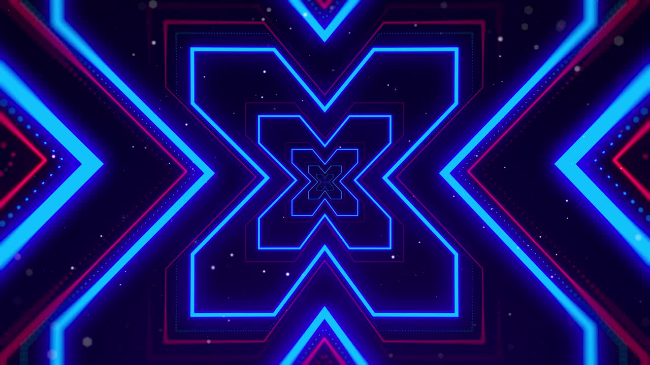 Abstract background with neon triangles. Glowing Neon Lights