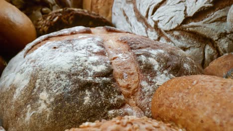 Freshly-baked-natural-bread-is-on-the-kitchen-table.