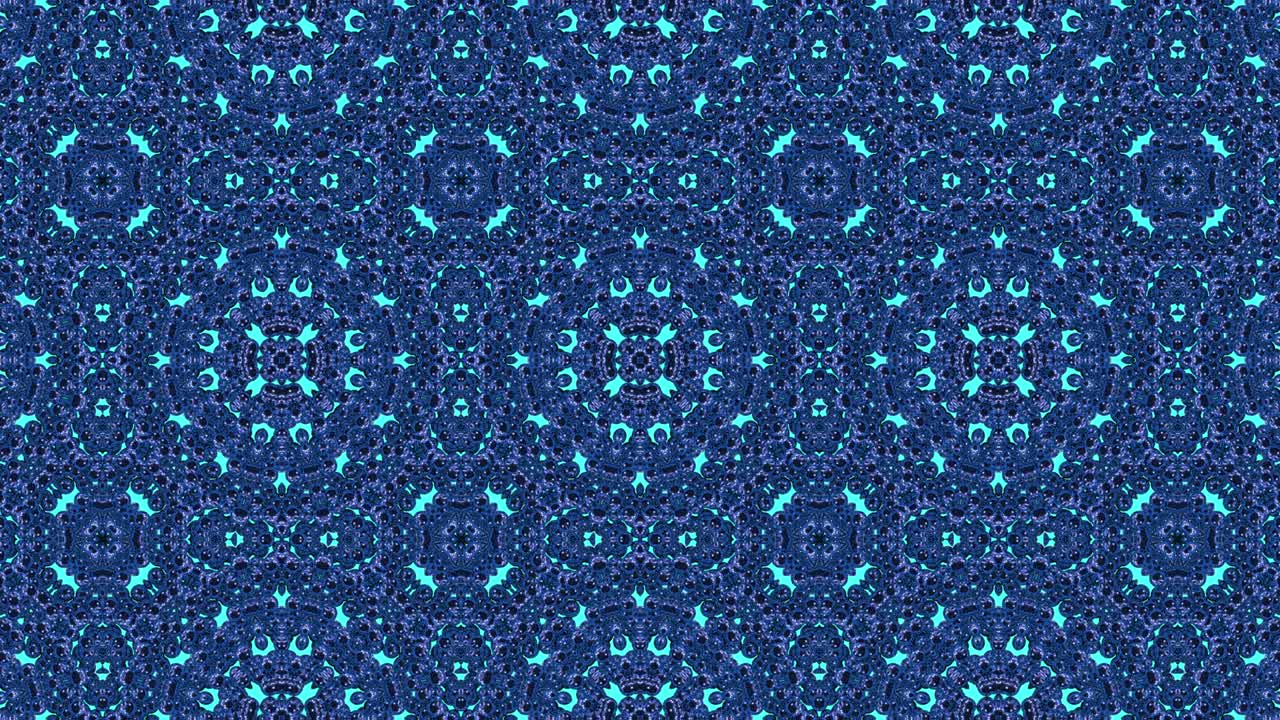 3d 루프 추상화 장식 배경, 몽환적인 트렌디 블루 컬러 칼레도스코프