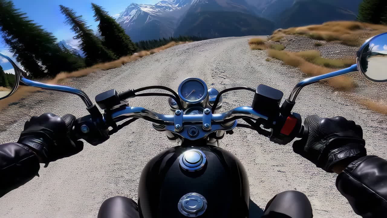 Motorcycle Adventure Through Mountainous Terrain