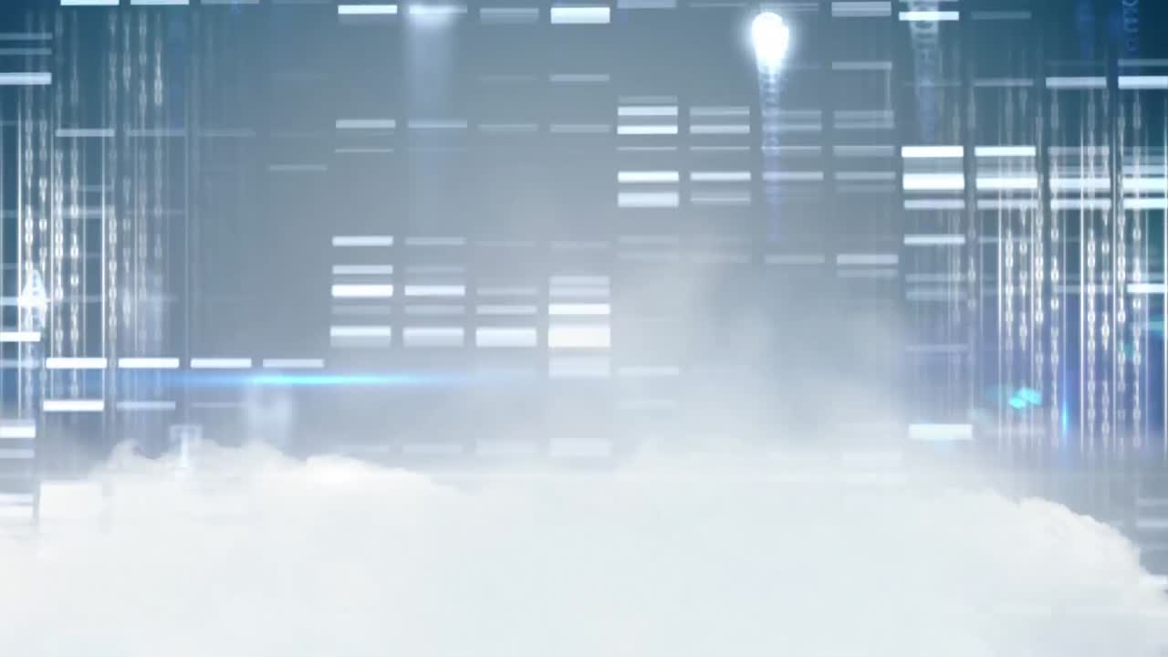 파란색 배경에 대한 알파 ⁇ 의 디지털 애니메이션 4k