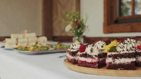 vegan desserts at a wedding catering buffet