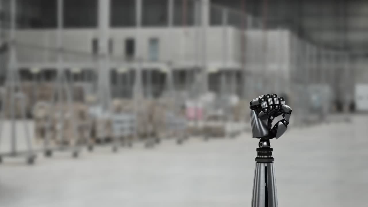 brazo robótico dentro de un gimnasio de exhibición