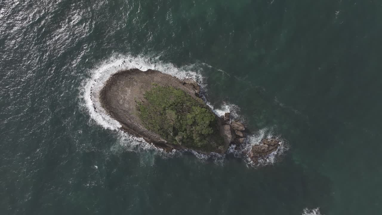 Drone shot of small island