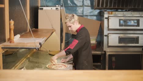 pizza chef preparing pizza