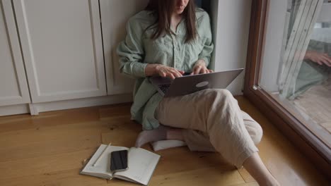 woman working from home on laptop