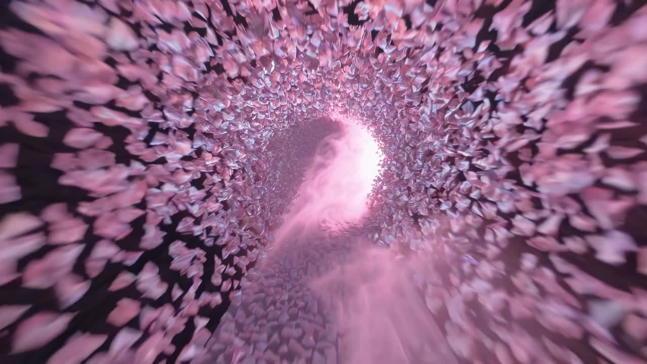 Vortex of cascading pink petals