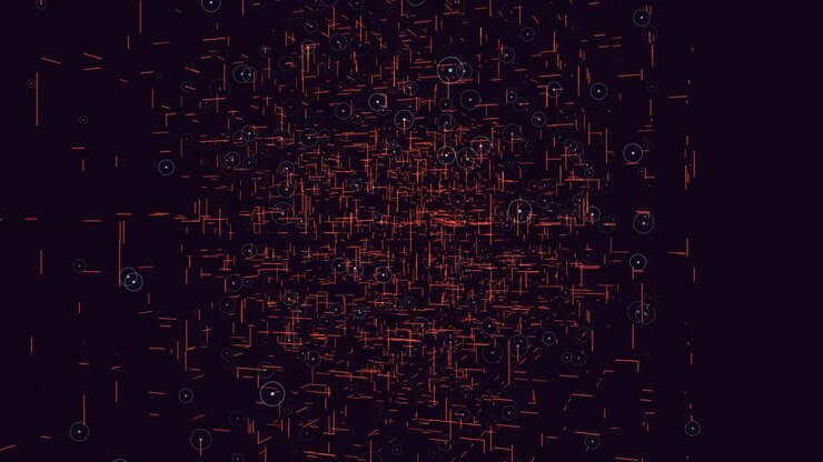 Abstract digital composition of intricate network lines and shapes