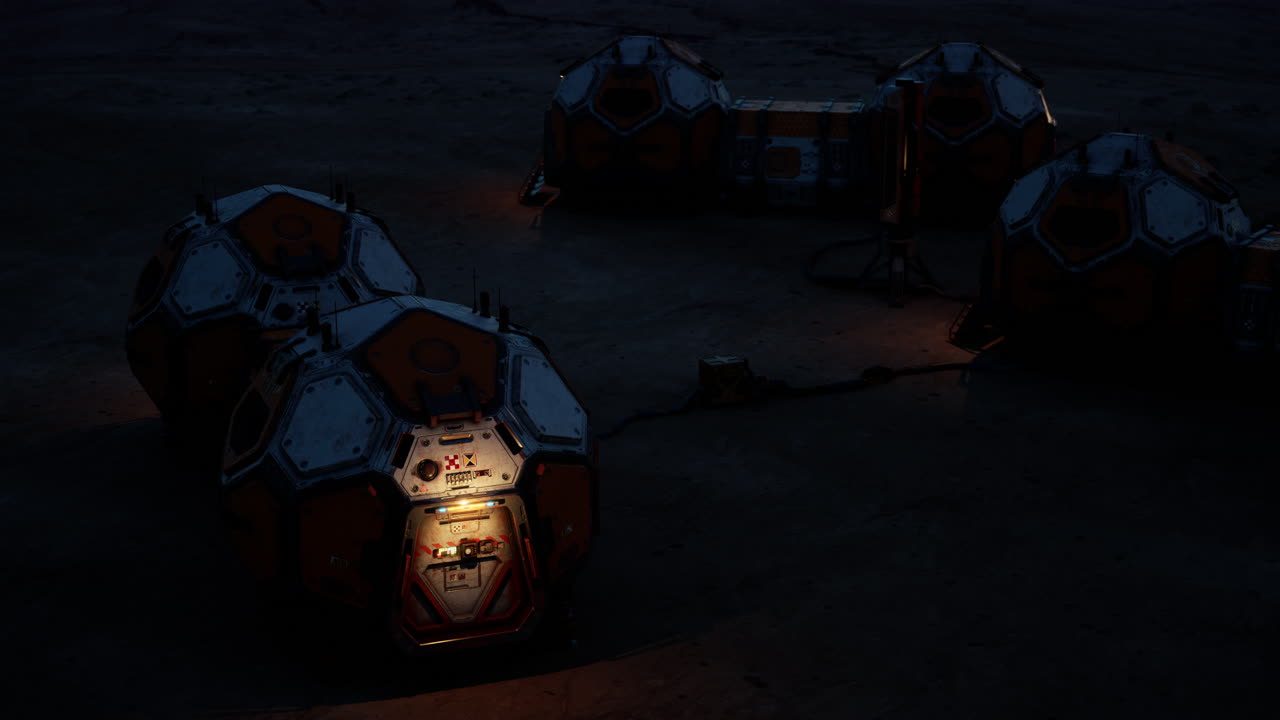 어두운 풍경에서 미래의 우주선