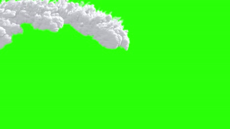 simulación por computadora de 4k de una gran avalancha de nieve en una pantalla verde