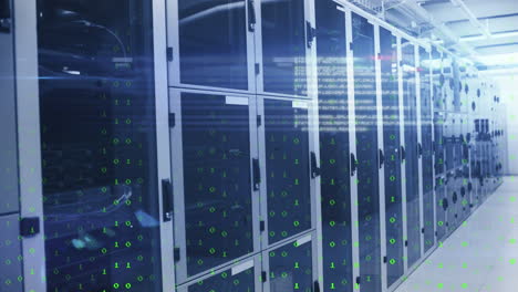 animación del procesamiento de datos a través de servidores informáticos