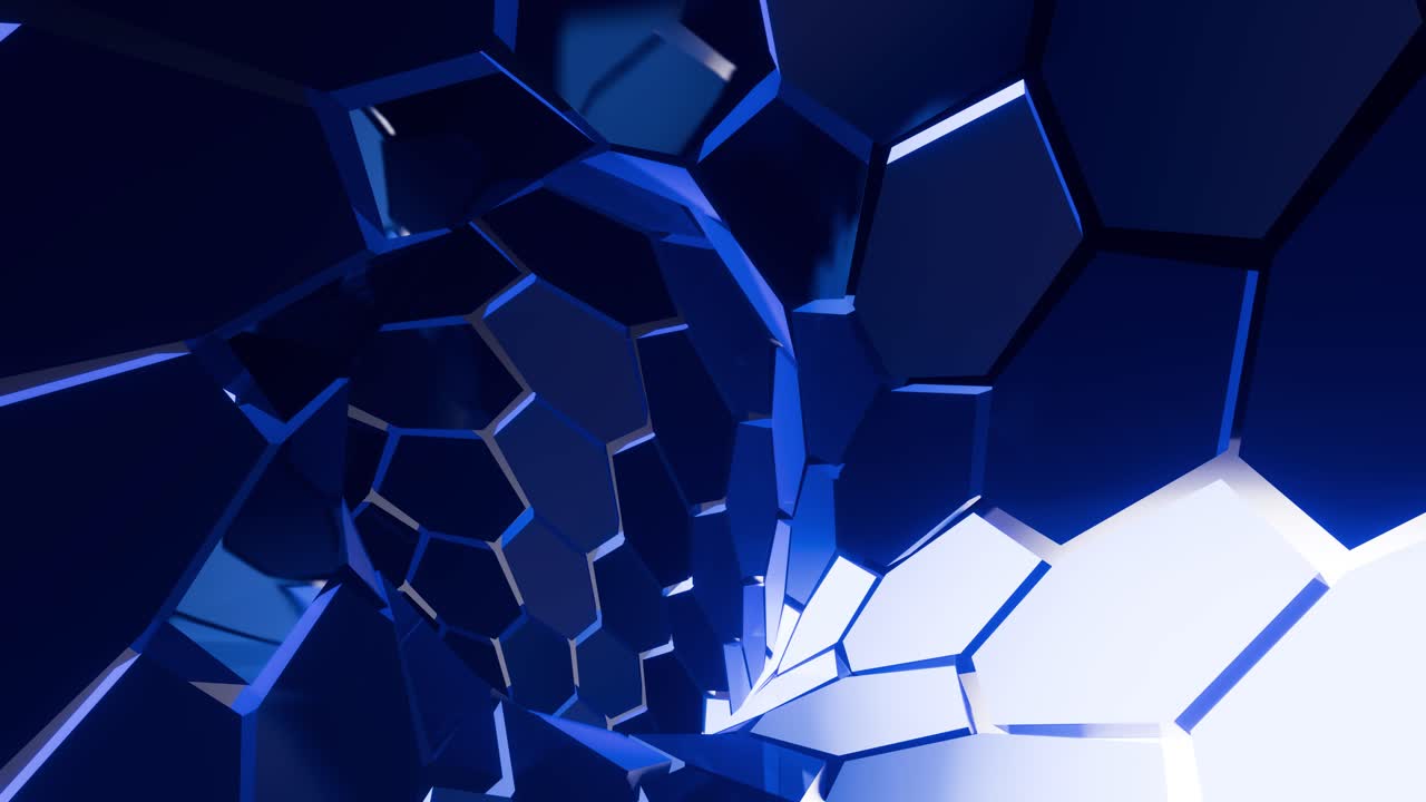 Glowing geometric design with shinny multicolored revolving patten, 3d loop