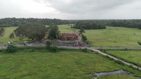 oldest temple in kerala areal shot in the middle of beautiful greenery, nostalgic traditional temple of kerala, onam vibes,kerala traditional temple , chennamath mahadevar temple chathannoor kollam