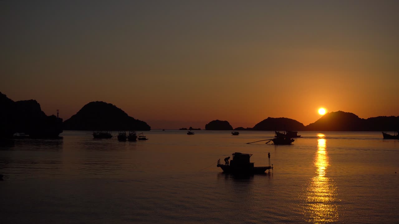 Sundown on asian island, time lapse