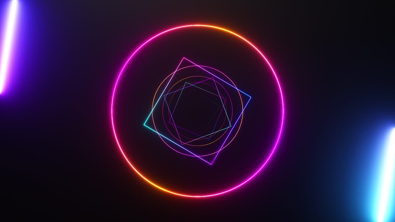 túnel geométrico de neón