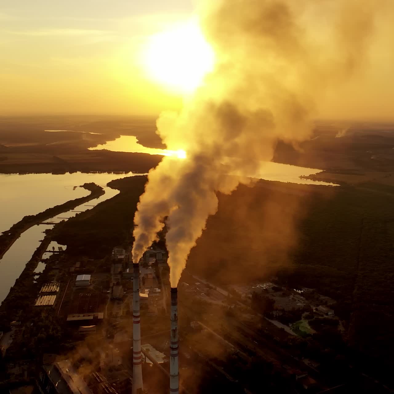Factory chimney smoking