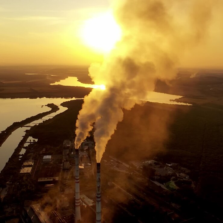 Factory chimney smoking