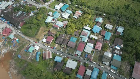 drone view lingga town,sri aman sarawak ,malaysia