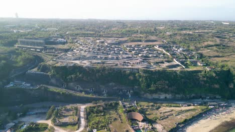 Aerial-over-coastline-in-Bali,-Indonesia