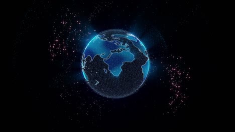 holograma futurista de la tierra girando en bucle sin costuras animación digital