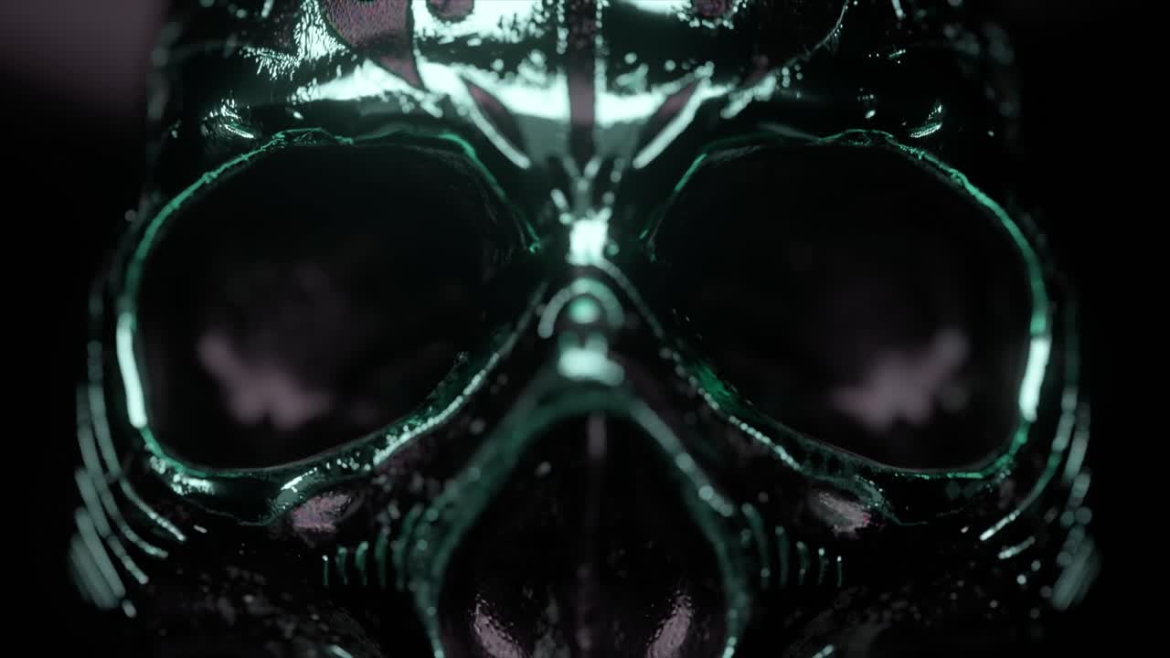 representación detallada en 3d de un cráneo decorado