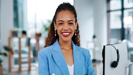 face, business woman and smile with arms crossed