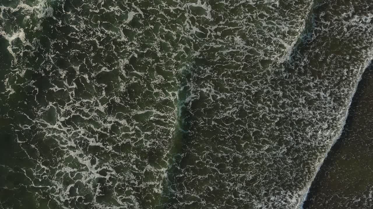 Manzanita Beach Top Down Static Ocean Waves on Shore